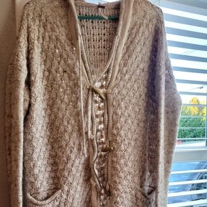 Beige, Free People XL button sweater